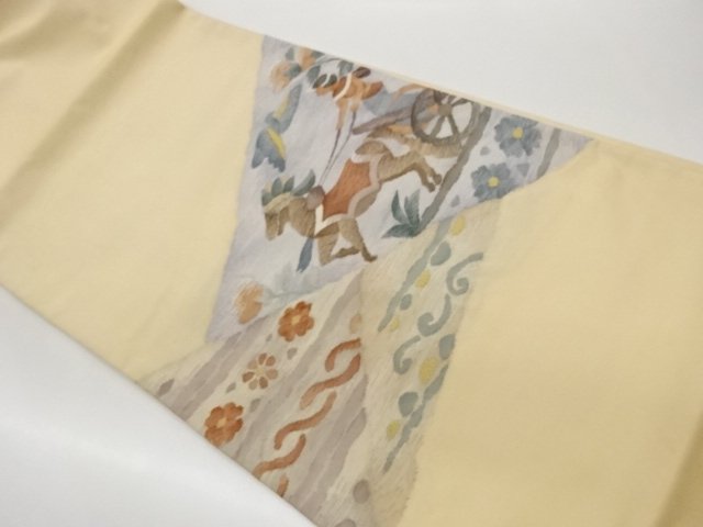 JAPANESE KIMONO / FUKURO OBI / TSUZURE / WOVEN HORSE CARRIAGE 
